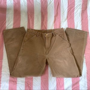 tan carhartt double knee vintage work pants